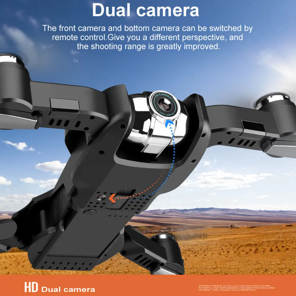 S5 RC Drone WiFi FPV with 4K HD Camera Foldable Optical Flow Positioning Altitude Hold Dual Lens Quadcopter RTF small drone
