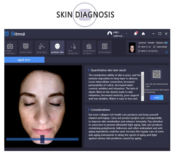 Тип анализатор кожи лица высокого качества 3d анализатор кожи машина