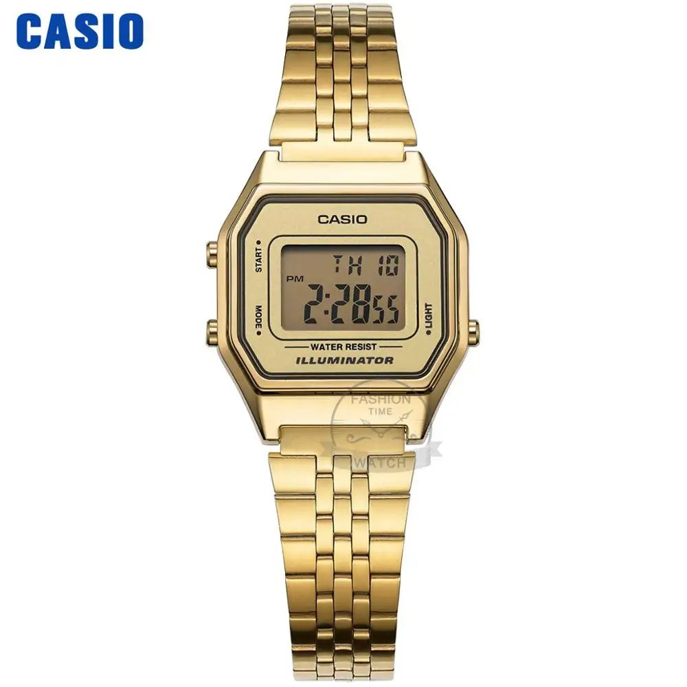 LA680WGA9D Casio часы золотые женские часы лучший бренд класса люкс водонепроницаемые кварцевые часы женские светодиодные цифровые спортивные женские часы relogio feminino reloj mujer montre homme bayan kol saati zegarek damski - Цвет: LA680WGA9D