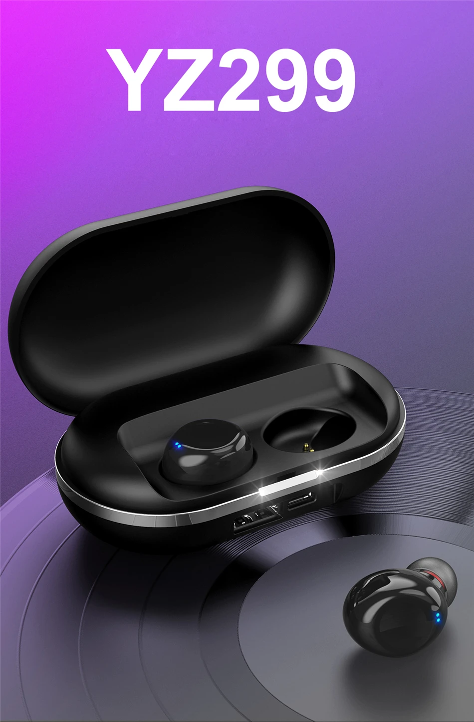 TWS 5,0 Bluetooth 8D стерео наушники беспроводные наушники IPX4 водонепроницаемые наушники 2600 мАч Smart power Bank держатель телефона YZ299