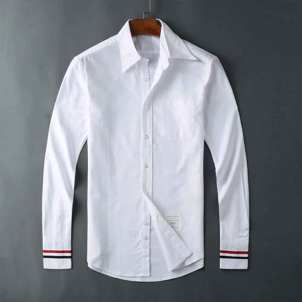Новинка 19ss мужские оксфорды классические красочные полосатые модные хлопковые повседневные рубашки рубашка Высокое качество карман с