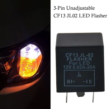 

1pc Practical Black Useful 3-Pin Unadjustable CF13 JL02 LED Flasher Car Supplies Bi Led Lens SUV Offroad Autos #PY10