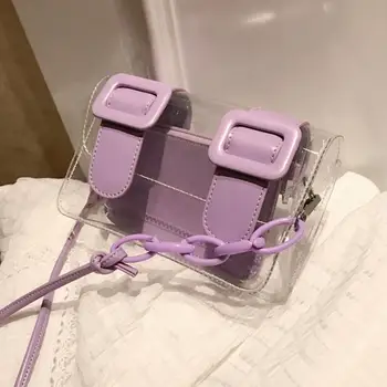 

Transparent Jelly Square Crossbody bag 2020 Summer New High-quality PVC Women's Designer Handbag Travel Shoulder Messenger Bag