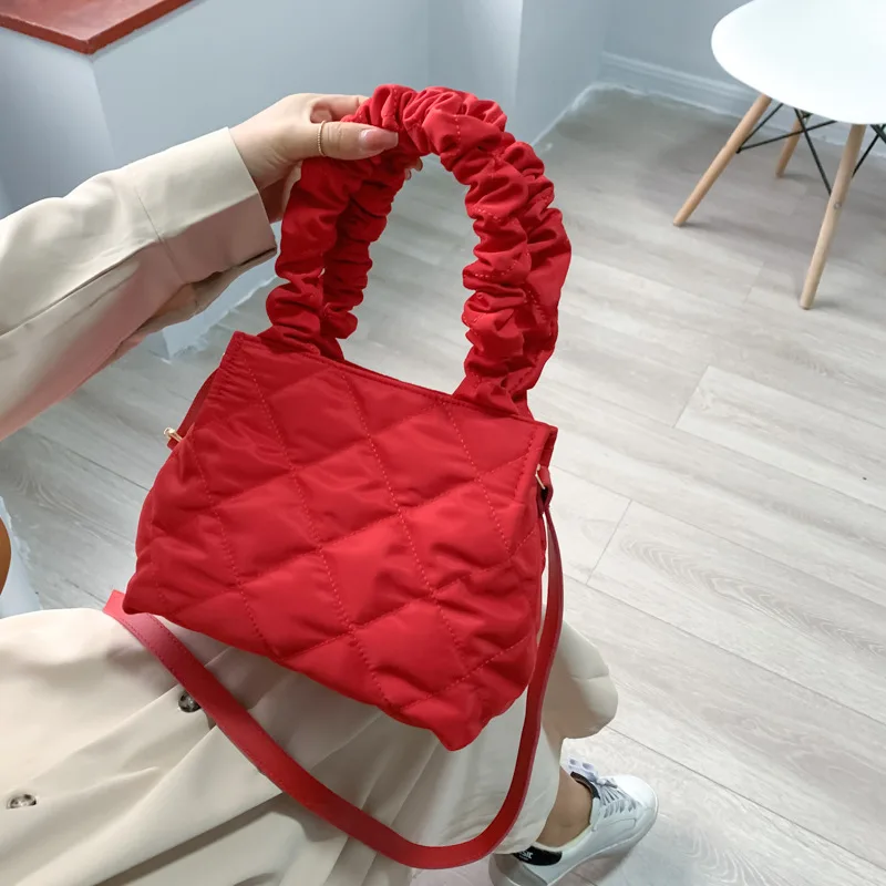 

2019 FASHION Casual Woman Trend Concise Nylon Diamond Lattice Package Hand Bill Of Lading Shoulder Span crossbody bags for women
