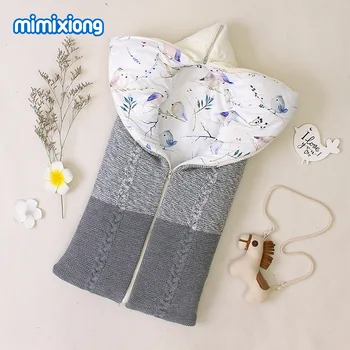 

2020 New Zipper Babies Sleeping Bags Newborn Baby Winter Warm Sleeping Bags Infant Knit sleep bag Stroller envelope Blanket