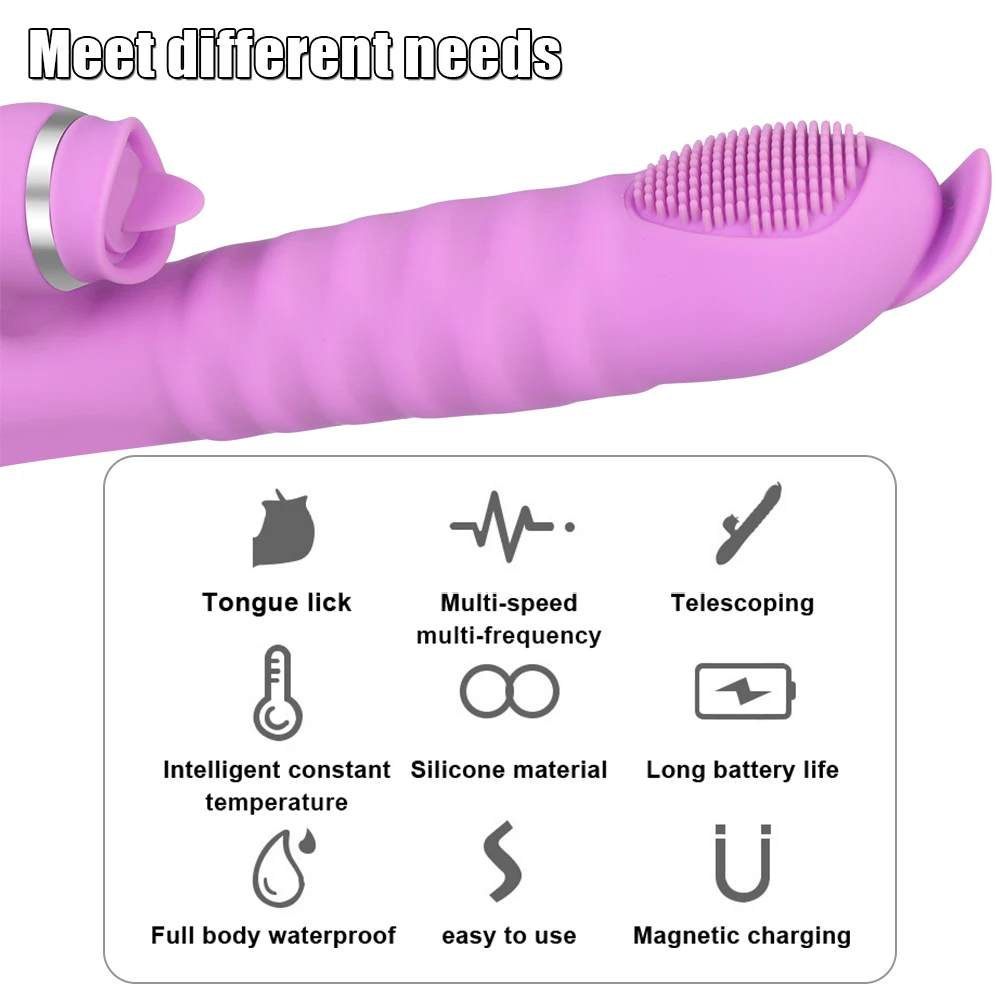 Vibrator Realistische Dildos G Spot Stimulator Heizung Stoßen Teleskop Kaninchen Vibrator Erwachsene Spielzeug für Wom_voghion.com