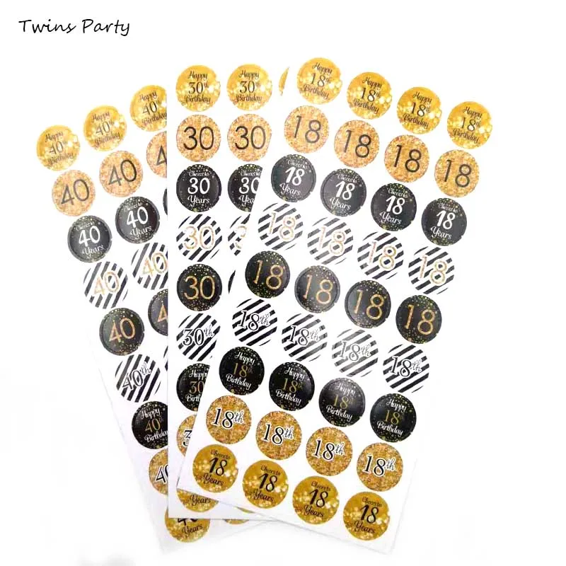 

Twins 216pcs 30th Birthday Sticker Cheers 30 Years Birthday Party Decoration Birthday Sticker Adult Anniversary Party Decoration