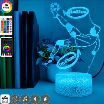 

Smart Phone Control Football Bicycle Kick Overhead Kick Figure Night Light Fans Suprise Gift Boy Kids Bedroom Bedroom Decor Lamp