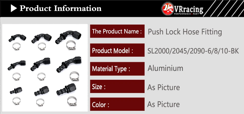 Universal AN6 AN8 AN10 Push-on Hose End Fittings Fuel Oil Cooler Hose Fitting 0 45 90 180 Degree Reusable Connection Adapter