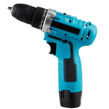 

12V Electric Drill EU Plug With Rechargeable Lithium Battery Two-speed Power Electric Screwdriver Cordless Tool for Hole Punch