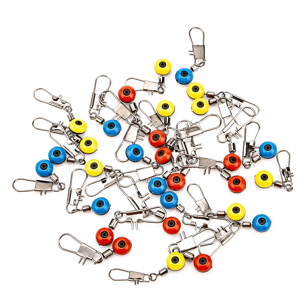 

10Pcs / 20Pcs Fishing Space Beans Rolling Swivel Float Connectors Running Beads Snap Swivels Fishing Tools Accessories