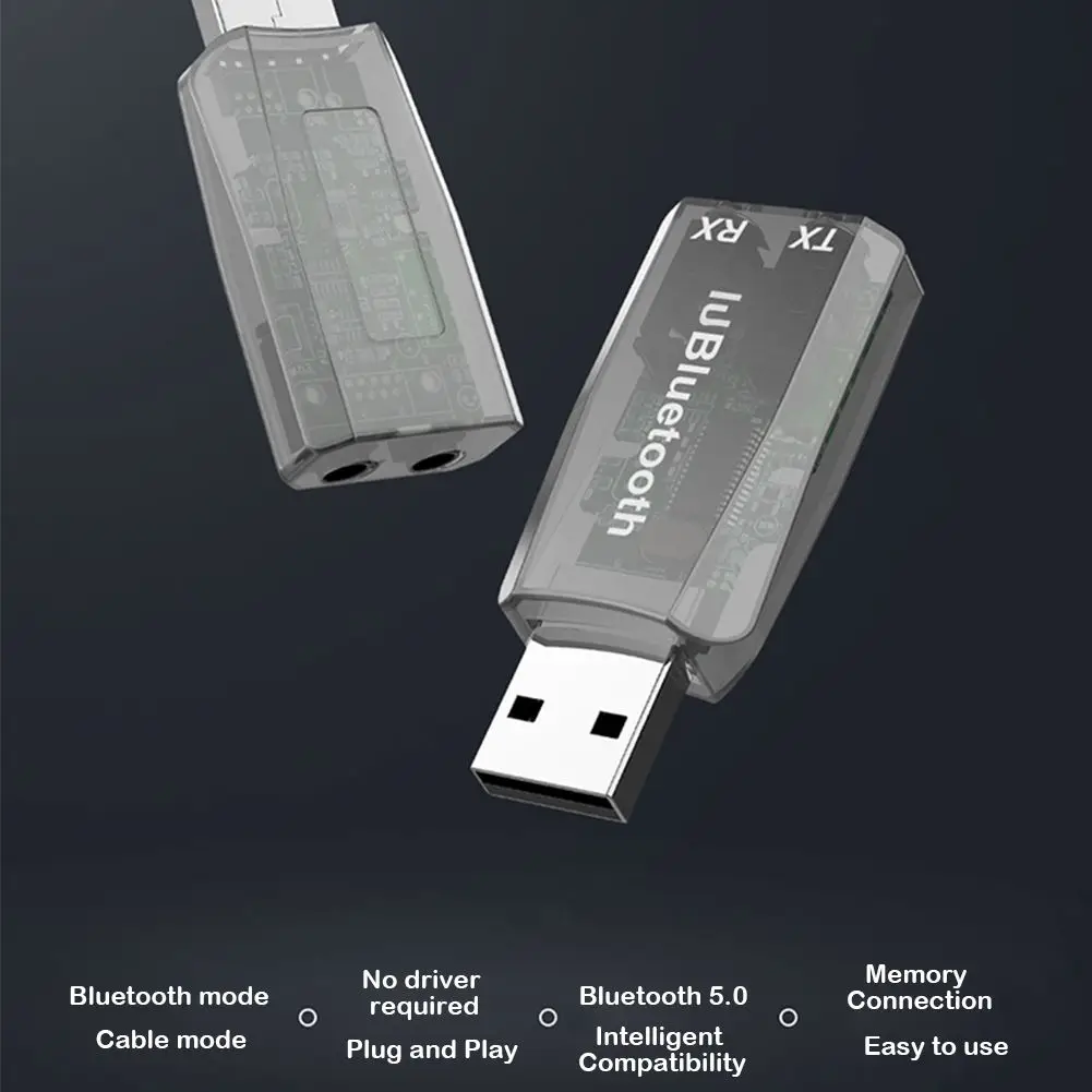 

Mini Car Bluetooth 5.0 Adapter 2-in-1 Wireless Transmitter Receiver Adapters Stereo Music AUX Audio Dongle for TV PC Speaker