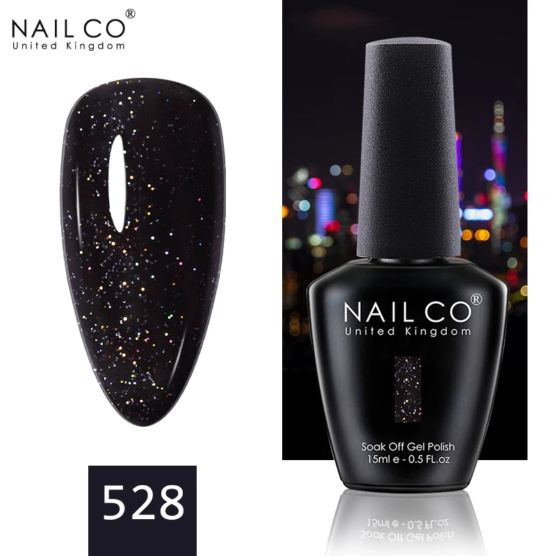 NAILCO 15ML Top Gel Nail Polish Nails Semi-permanent UV Varnish Glitter High Quality Glass Bottle Art For Manicure | Красота и