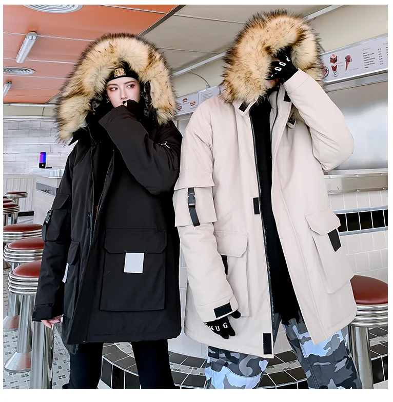Одежда для пар зимняя куртка с капюшоном для мужчин мода негабаритных женщин повседневные Свободные пиджаки парка Канада Мужская куртка Корейская мужская одежда