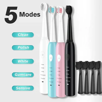 

Camfutr Ultrasonic Sonic Electric Toothbrush USB Charge Rechargeable Tooth Brushes Washable Electronic Whitening Teeth Brush