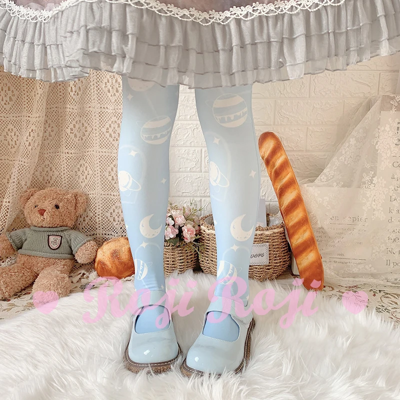 

Крем планету в стиле "Лолита" Носки женские сезон весна-лето Носки с бархатными рисунками гетры Носки Лолита японский Носки