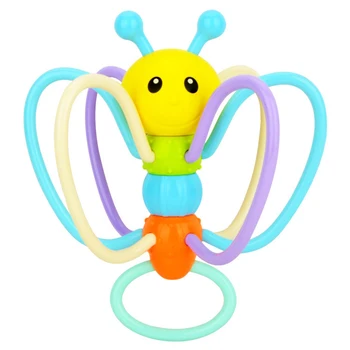 

0-12 Months Baby Rattles Soft Rubber Butterfly Hand Knocking Rattle Early Educational Cute Colorful Hand Bell Infant Kids Toys