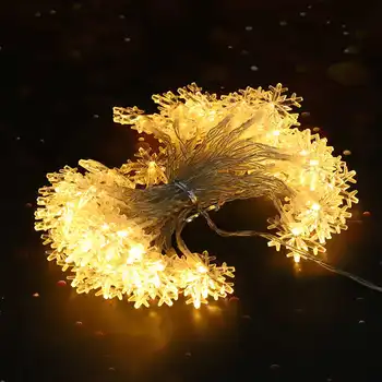 

50 LED Snowflake Fairy String Curtain Light Christmas Wedding AO