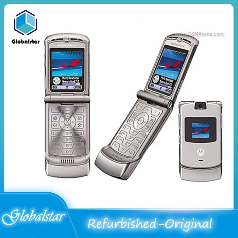 Motorola RAZR V3 Восстановленный-оригинальный телефон с диагональю экрана 2 дюйма VGA