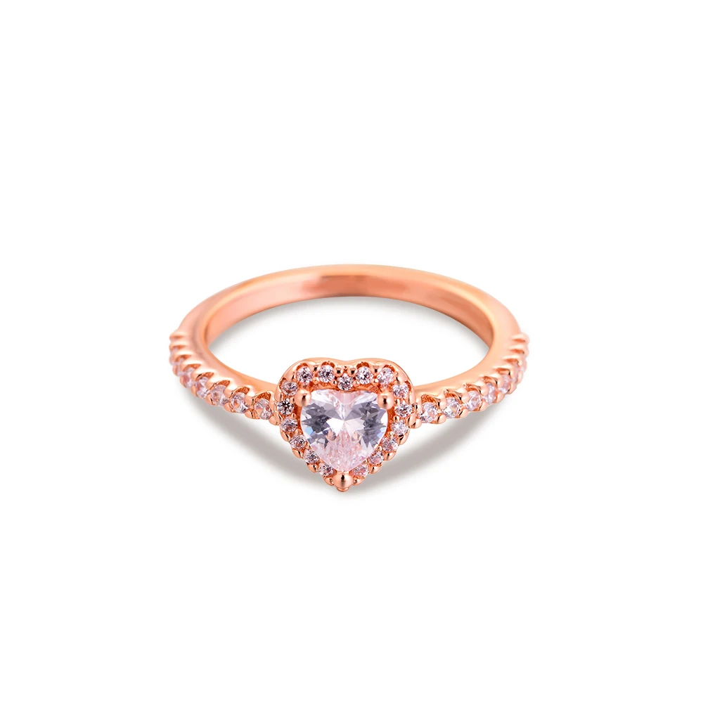 Sparkling Elevated Heart Ring