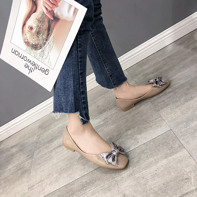 

Sandals Women's 2019 New Style WOMEN'S Shoes Korean-style round Shallow Mouth Slip-on Bow Flat Small Shoes Women's