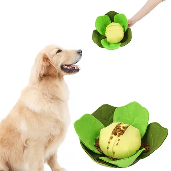 

Interactive Pet Dog Toys Round Pet Cabbage Sniffing Pad Washable Training Blanket Feeding Mat Piecing Multi-color Dog Toys