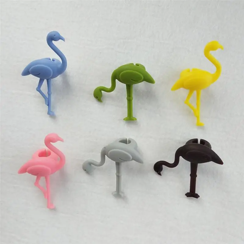 Martini Glasses 6PCS Silicone Glasses Glass Marker Creative Flamingo Design Drink Charms Label Mark Glass Identification wine glass marker wine glass decorations