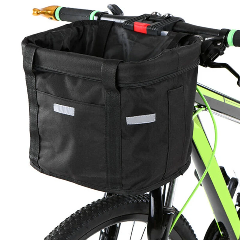 Black Bicycle Basket Waterproof Multifunction Designed Electric Folding Cycling Accessories Road
