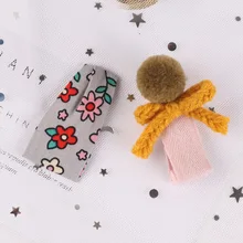 Корейский стиль Mori Girl, милая треугольная цветная ткань, Южная Корея, заколки для девочек, цветочный принт, пряжа, бант, BB зажим для волос, Acce