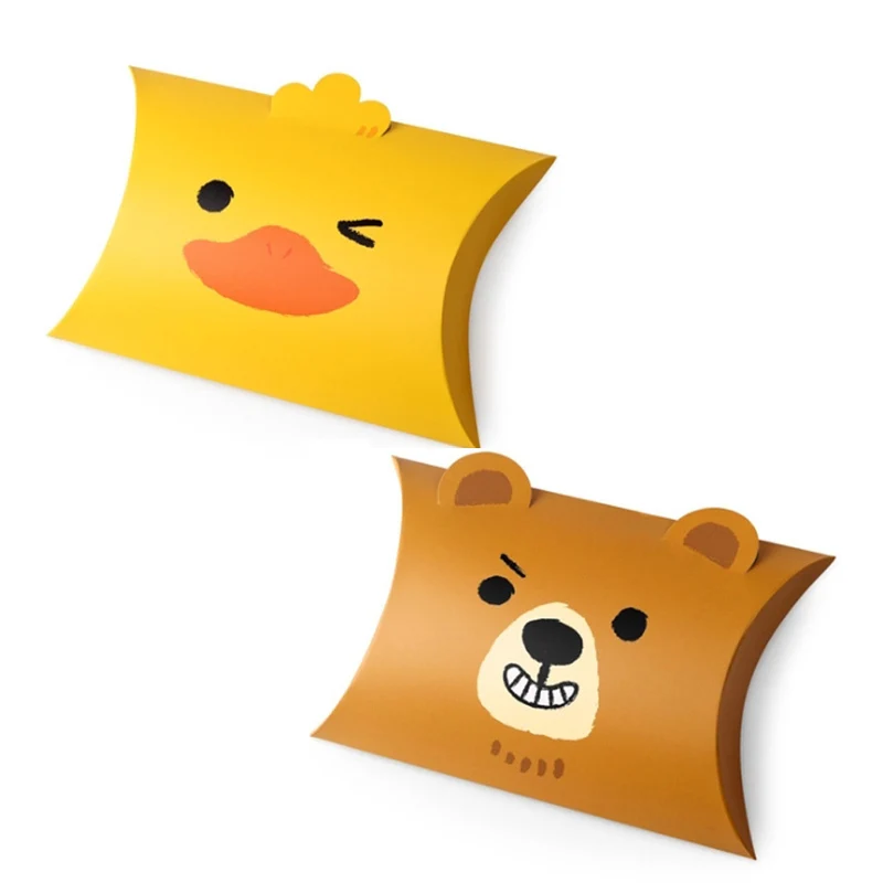

12 Pcs Kraft Paper Gift Packaging Bear Duck Kid Chocolate Cookie Candy Box Baby Shower Small Gift Boxes Wedding Party Favors Bag