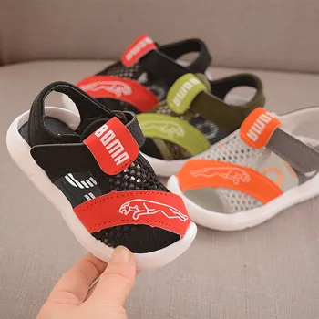 

Kids Fur Slides New Summer Children's Children's Shoes Brand Open-toed Toddlers Sandals Orthopedic Sports Pu Leather Sandals