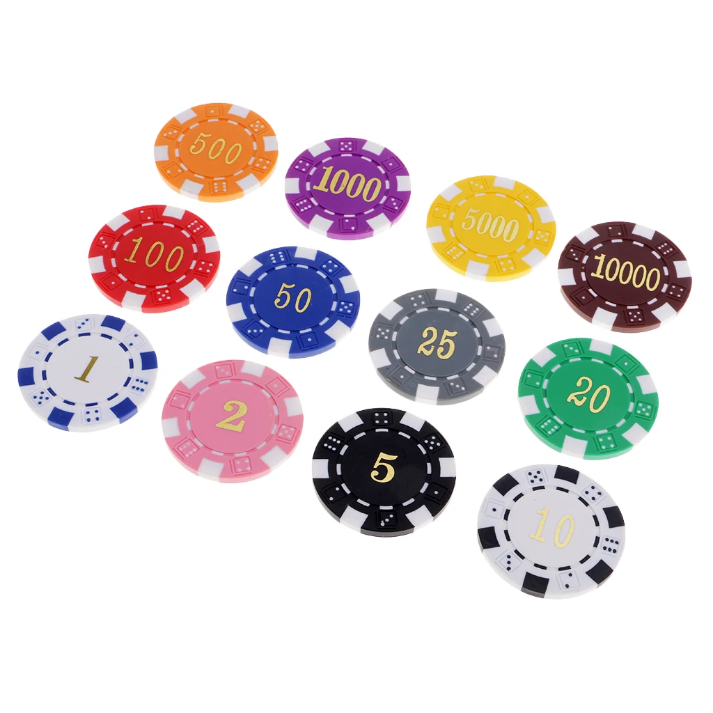12PCS Poker Chips Casino Coins Professional Poker Chips Board Game Supplies