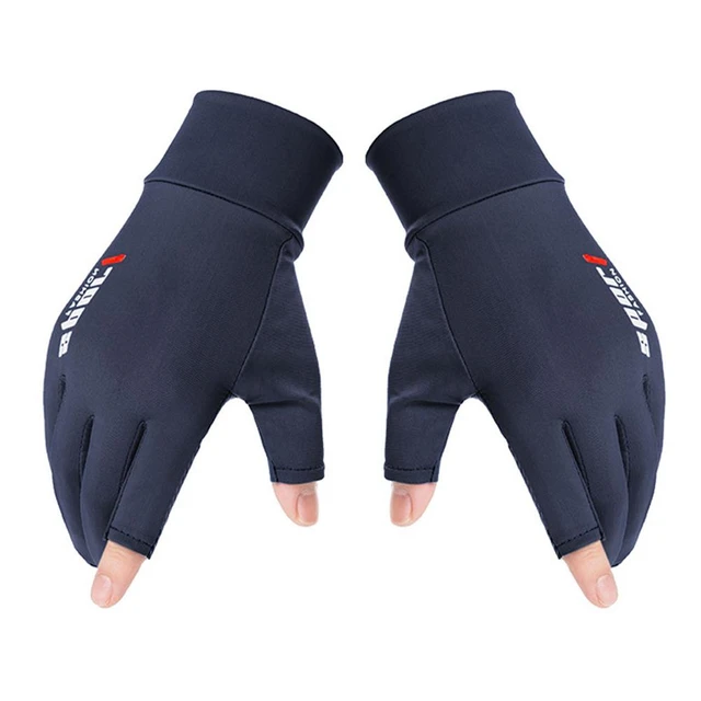 Ice Silk Two-finger Outdoor Fitness Gloves Fishing Gloves Driving