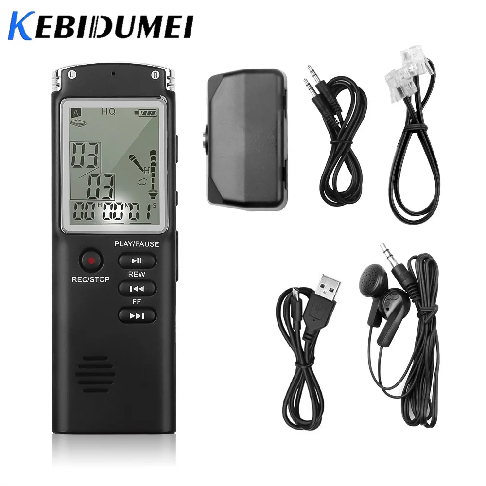 Kebidumei диктофон USB 96 часов диктофон цифровой аудио Профессиональный диктофон с WAV MP3 плеером 6 часов