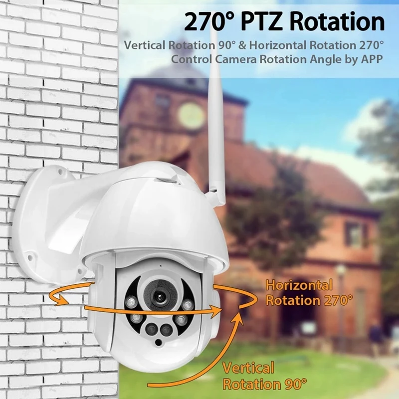 

K38D 1080P WiFi PTZ IP Camera Face Detect Auto Tracking 4X Zoom Two-Way Audio Waterproof Outdoor Security Camera(EU Plug)