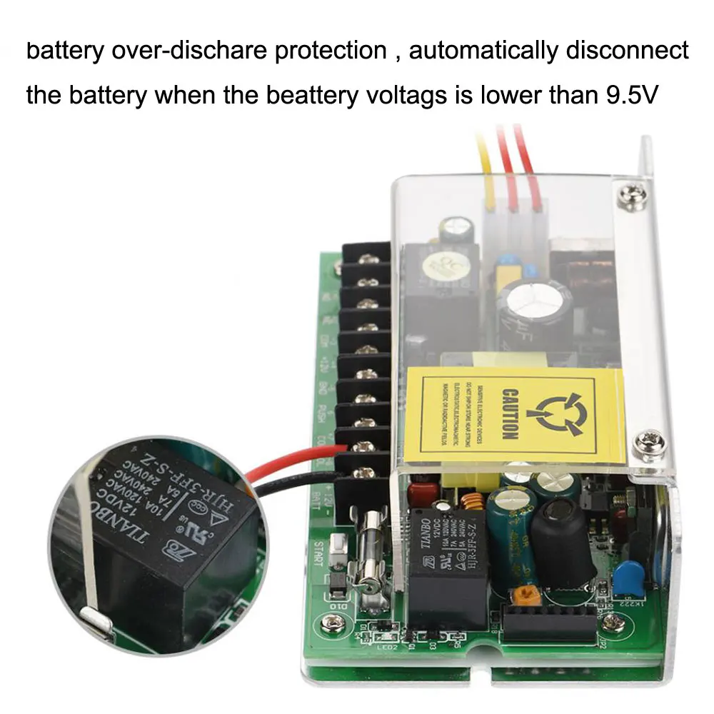 Access Power Supply AC 110-240V To DC 12V 5A 50W  For Finerprint Access Control System  Support  Battery Charge / Remote Switch - 5