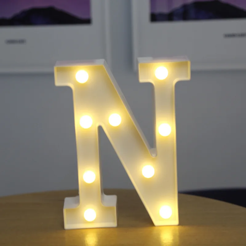 Alphabet Letter LED Lights Luminous Number Lamp Decor  Battery Night Light for home Wedding Birthday Christmas party Decoration night stand lamps Night Lights