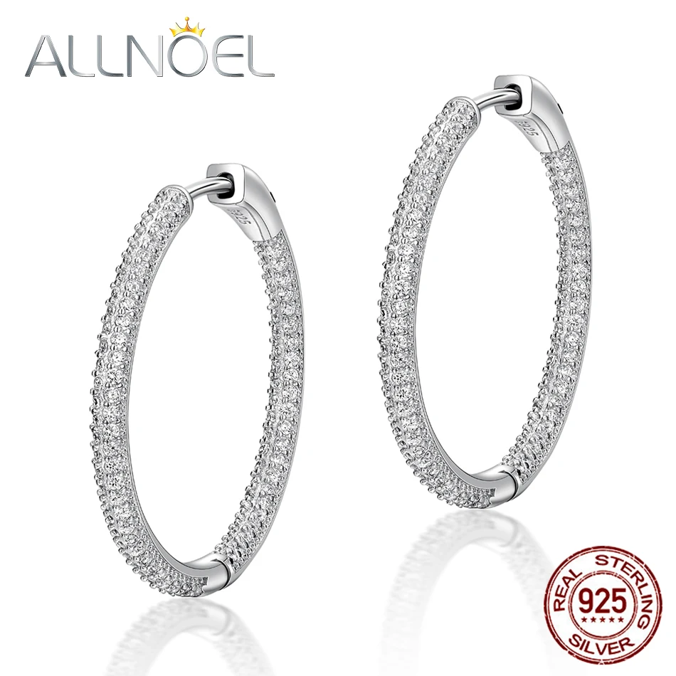ALLNOEL, 925 пробы, серебряные серьги для женщин, белый циркон, драгоценный камень, бриллиант, серьги, настоящее золото, модные, для помолвки, хорошее ювелирное изделие