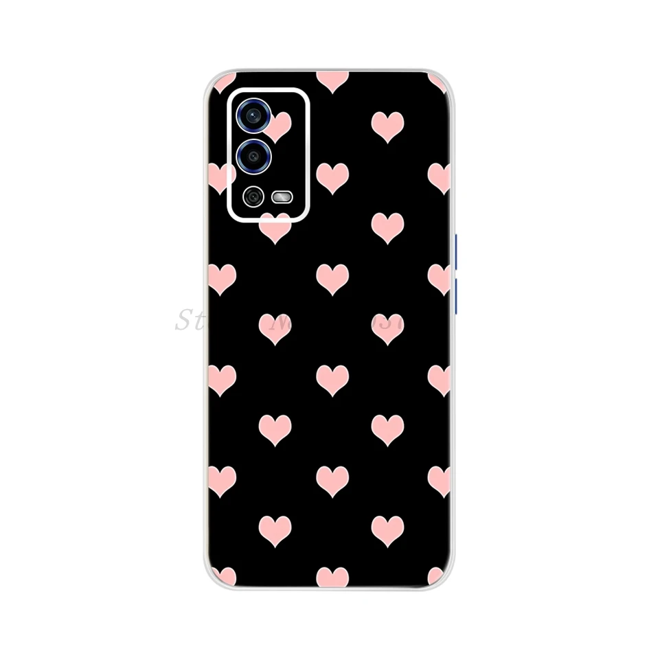 cases for oppo back For OPPO A54 A55 Case 2021 Phone Cover Cute Love Heart Kiwi Printed Soft Silicon Bumper For OPPOA54 CPH2239 Back Protector Cover cases for oppo cases