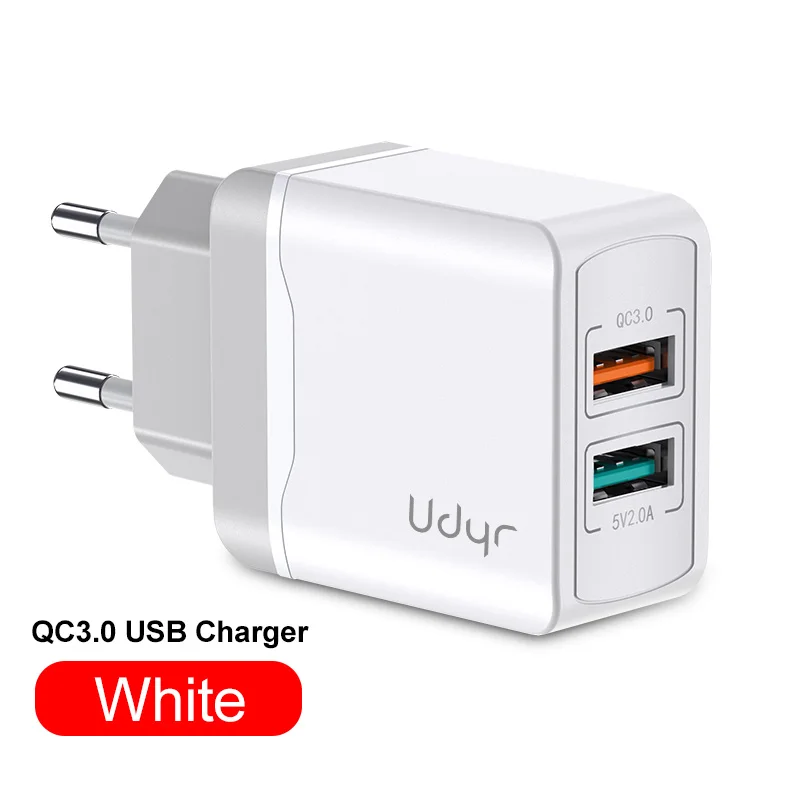 Udyr Quick Charge 3,0 28W QC 3,0 адаптер зарядного устройства с двойным USB EU вилка Дорожное настенное зарядное устройство для мобильного телефона для iPhone 11 samsung Xiaomi