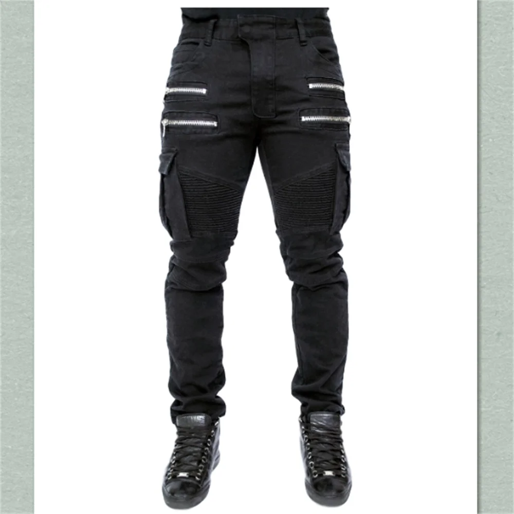 EH · MD®Джинсы мужские стрейчевые модные трендовые плиссированные зауженные