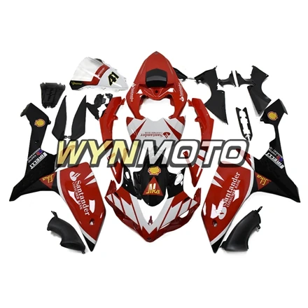 Полный ABS пластик инъекции плоский Красный Белый мотоцикл Обтекатели для Yamaha YZF R1 год 2007 2008 обтекатель комплект корпусов