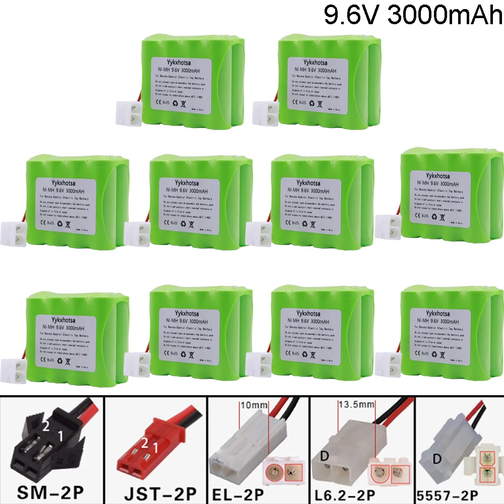10 шт./лот 9 6 V 3000mah NiMH батарея для Rc игрушки автомобили танки поезда Робот Лодка