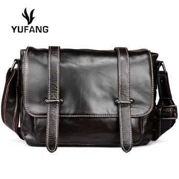 

YUFANG Genuine Leather Men Messenger Bag Fashion Business Bag Male Real Leather Crossbody Bag Leisure Style Casual Bag Men