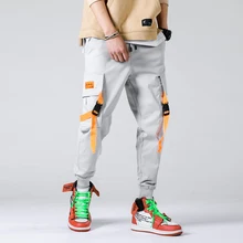 Осень Мульти Карманы Мужские шаровары Беговые Брюки карго Мужская хип-хоп мода повседневные брюки уличная Harajuku спортивные брюки ABZ525