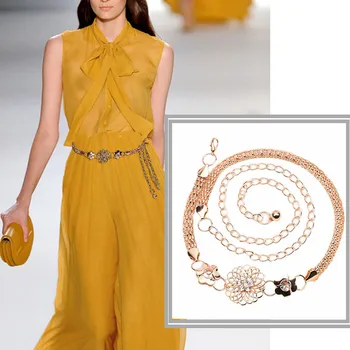 

Women's Metal Chain Fashion Style Belt Body Chain Waistband Pretty Waist Belt Lady Clothing Accessories match with dress #1127