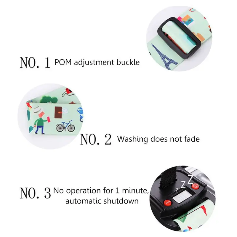 Luggage Weight Scale Code Lock Adjustable Baggage Belt Weighting Scales Travel Suitcase Strap