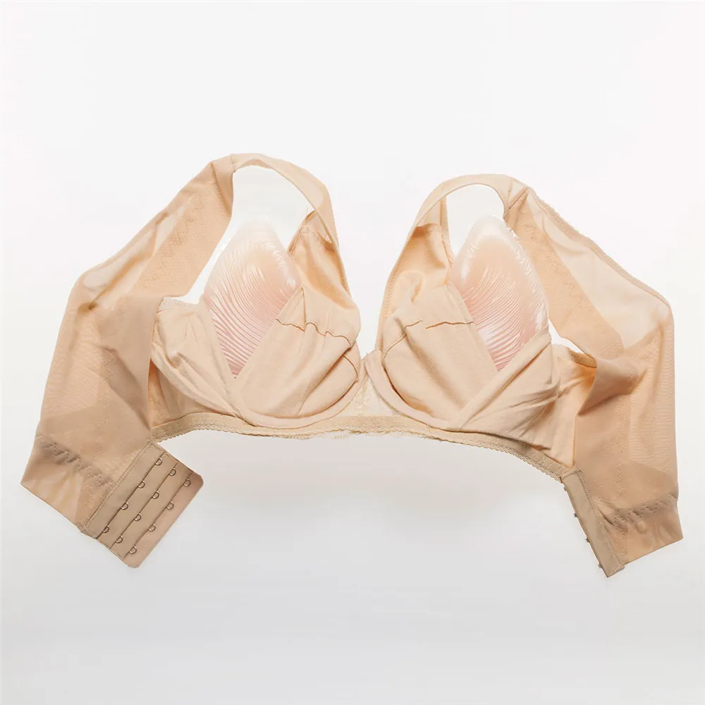 600g/pair Classic Spiral Silicone Boobs+High Quality Lace Cotton Pocket Bra) Mastectomy Fake Boobs Breast Form Bra Set