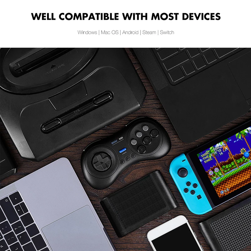 8BitDo   е Ʈѷ, ٵ ġ PC MAC  ӿ,  ׽ý ް ̺ ŸϿ, M30, 2.4G