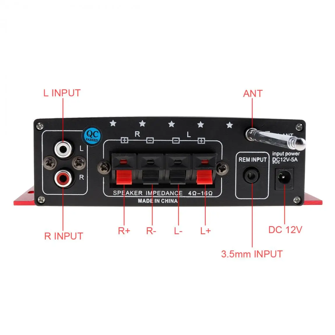 Kinter MA-120 12V 2CH HIFI Car Power Amplifier FM Radio Stereo Music Player Support USB SD DVD MP3 Input for Auto Motorcycle